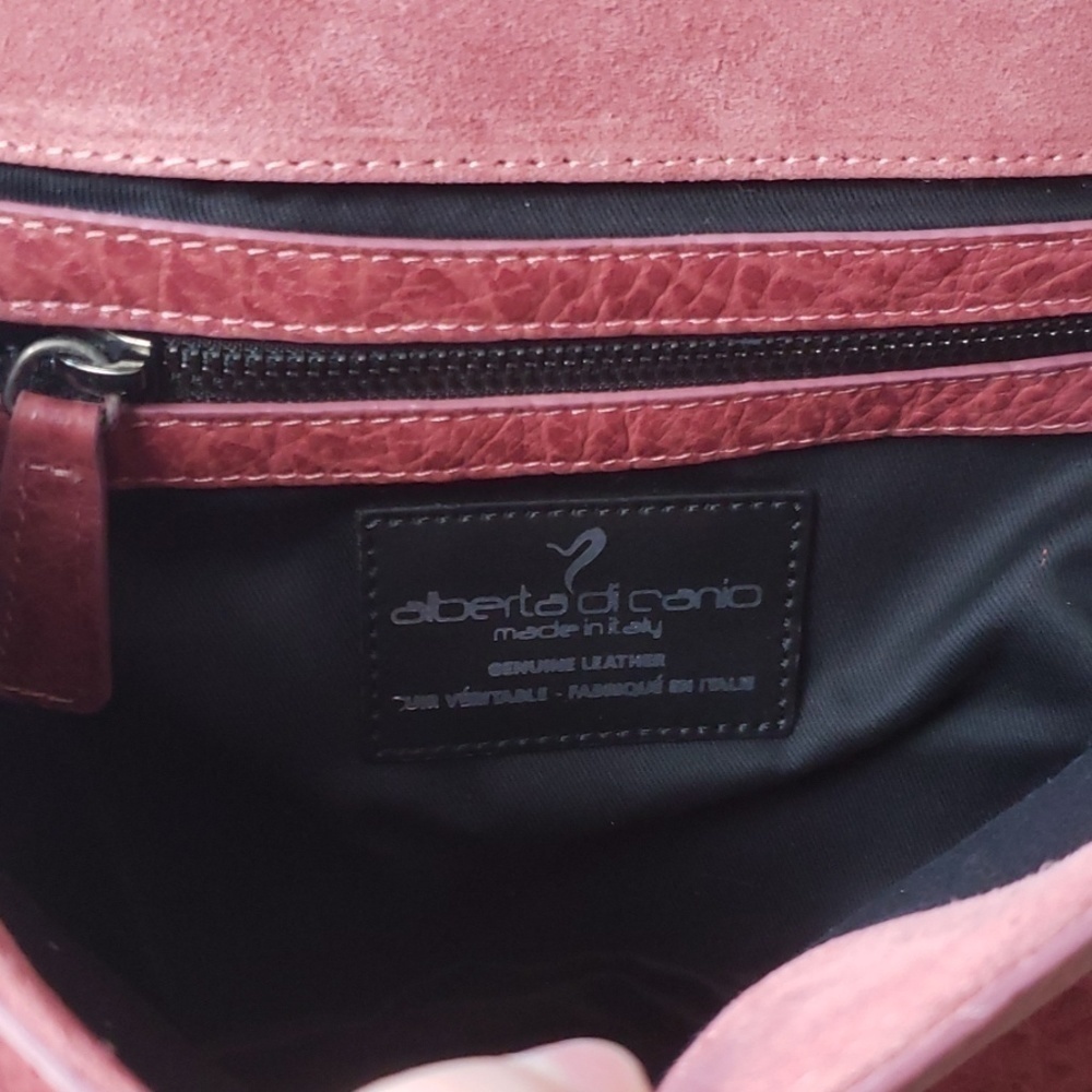ALBERTA DI CANIO Made In Italy Textured Leather Handbag and Crossbody Purse. - Picture 4 of 8